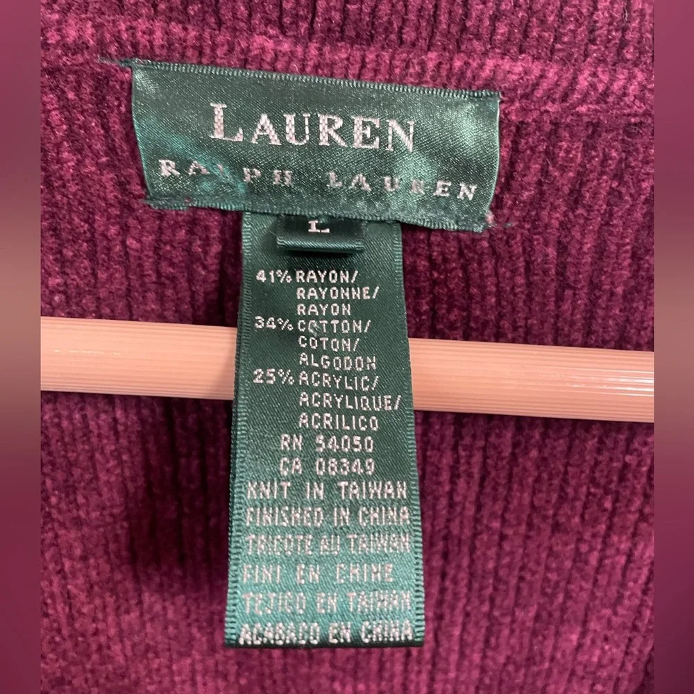 Lauren Ralph Lauren Burgundy Knit Blazer with Gold Crest Buttons - Picture 3 of 11